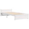 vidaXL Bed Frame without Mattress White Solid Wood 75x190 cm Small Single