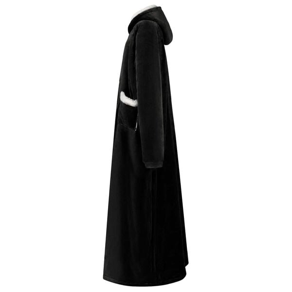 vidaXL Blanket Hoodie Black XL Fleece and Flannel