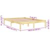 vidaXL Bed Frame without Mattress Solid Wood 140x190 cm