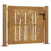 vidaXL Garden Gate 100x75 cm Corten Steel Bamboo Design