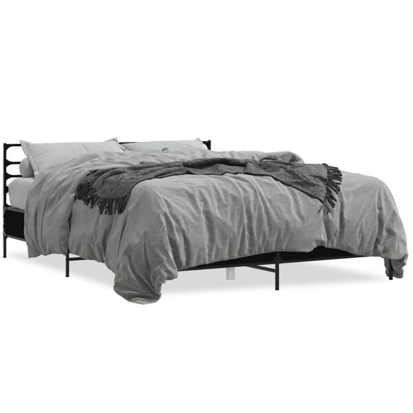 vidaXL Bed Frame without Mattress Black 150x200 cm King Size