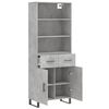 vidaXL Highboard Concrete Grey 69.5x34x180 cm Engineered Wood