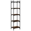 vidaXL Bookcase 5-Tier Smoked Oak 40x30x154 cm Engineered Wood