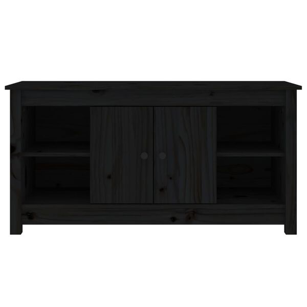 vidaXL TV Cabinet Black 103x36,5x52 cm Solid Wood Pine