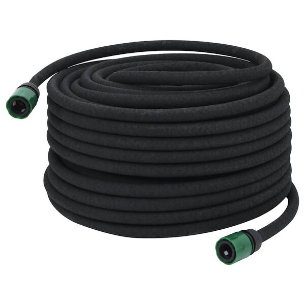 vidaXL Garden Soaker Hose Black 0.6" 50 m Rubber