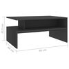 vidaXL Coffee Table Grey 90x60x42.5 cm Engineered Wood