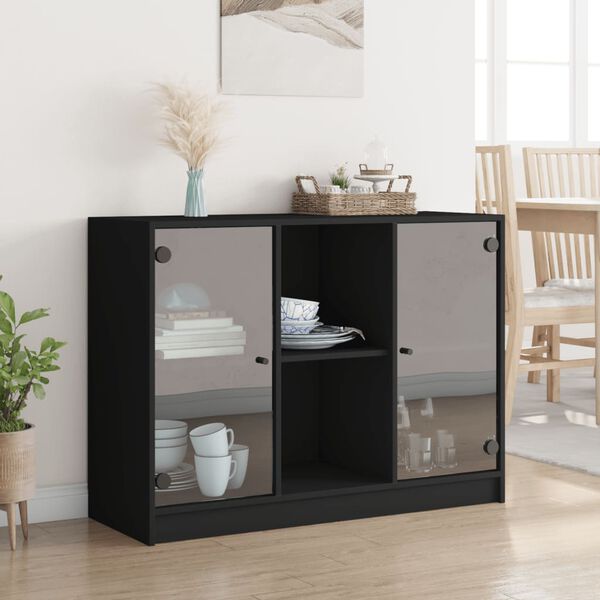 vidaXL Sideboard Black 102x37x75.5 cm Engineered Wood