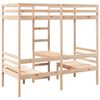 vidaXL Loft Bed Frame with Desk and Chairs 90x200cm Solid Wood Pine