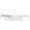 vidaXL Metal Bed Frame without Mattress with Headboard White 183x213cm