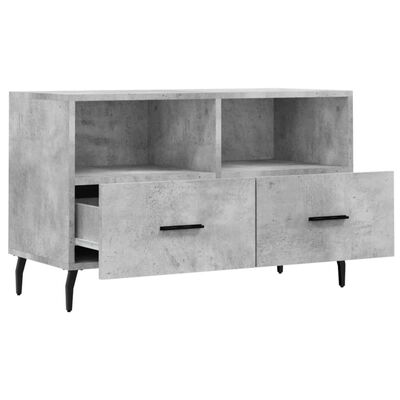 vidaXL TV Cabinet Concrete Grey 80x36x50 cm Engineered Wood