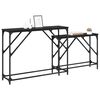 vidaXL Console Table 2 pcs Black Oak 100 x 28 x 75 cm Engineered Wood