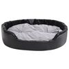 vidaXL Dog Bed Black and Grey 99x89x21 cm Plush and Faux Leather