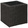 vidaXL Garden Raised Beds 3 pcs Poly Rattan Black