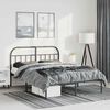 vidaXL Metal Bed Frame without Mattress with Headboard Black 150x200cm