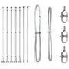 vidaXL Fence Post with Concrete Base 7 pcs Silver Powder-Coated Steel