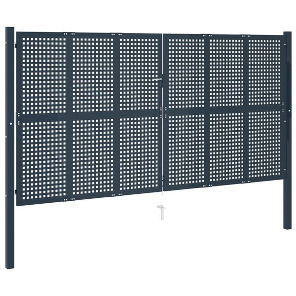 vidaXL Fence Gate Anthracite 404x200 cm Steel