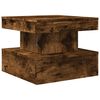 vidaXL Coffee Table with LED Lights Smoked Oak 50x50x40 cm