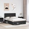 vidaXL Bed Frame with Headboard Black 140 x 190 cm Engineered Wood