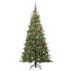 vidaXL Artificial Hinged Christmas Tree Green 180 cm PE and PVC