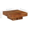 idaXL Coffee Table 80x80x30 cm Solid Wood Acacia
