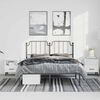 vidaXL Metal Bed Frame without Mattress with Headboard Black 135x190cm