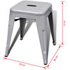 vidaXL Stacking Stools 2 pcs Grey Metal