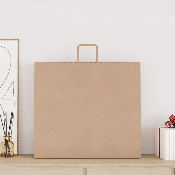 vidaXL Paper Bags 50 pcs with Handles Brown 54x15x49 cm