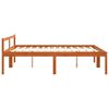 vidaXL Bed Frame with Headboard Wax Brown 180 x 200 cm Solid Pine Wood