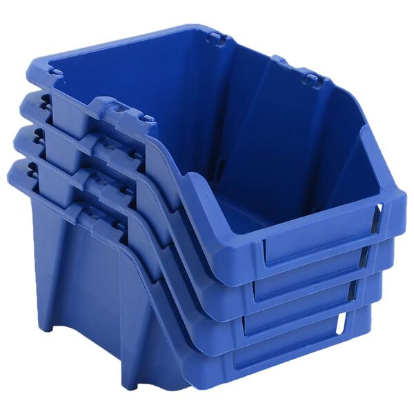 vidaXL 250 pcs Stackable Storage Bins 103x165x76 mm Blue