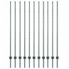 vidaXL Embedded Fence Post 11 pcs Green 200 cm Powder-Coated Steel