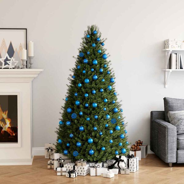 vidaXL 100 Piece Christmas Ball Set Blue