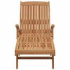 vidaXL Sun lounger Folding Brown 195 x 59 x 78.5 cm Solid Teak Wood