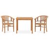 vidaXL 3 Piece Garden Dining Set Solid Teak Wood