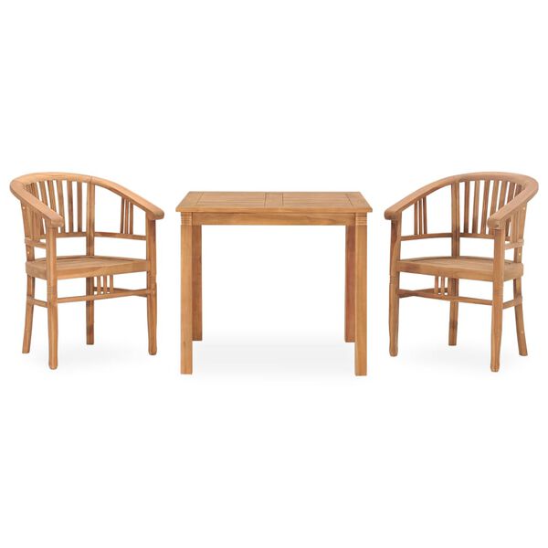 vidaXL 3 Piece Garden Dining Set Solid Teak Wood