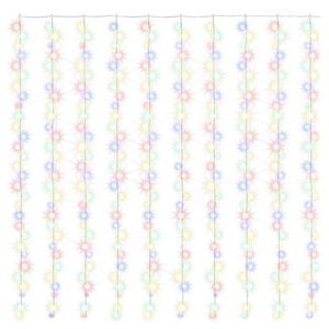 vidaXL LED Curtain Fairy Lights 3x3m 300 LED Colourful 8 Function