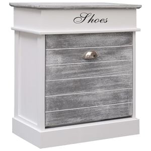 vidaXL Shoe Cabinet Grey 50x28x58 cm Paulownia Wood