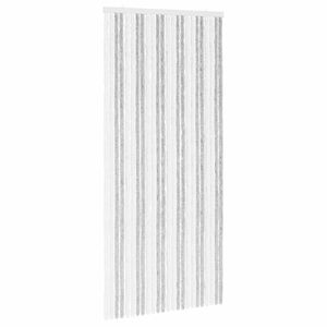 vidaXL Insect Curtain Chenille Light Grey and White 100 x 220 cm