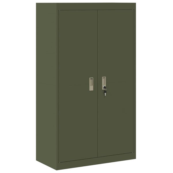 vidaXL Storage Cabinet 2 pcs Olive Green 80 x 40 x140 cm Steel
