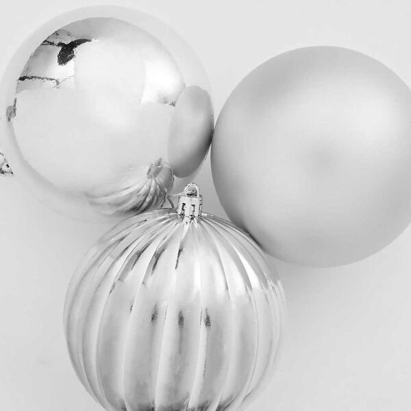 vidaXL Christmas Bauble Set 15 pcs Silver Plastic