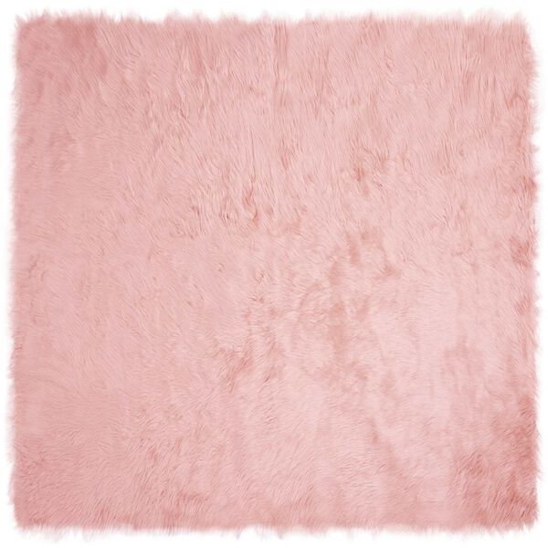 vidaXL Faux Sheepskin Rug Tafalla Pink 240 x 240 cm Polyester