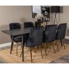 Venture Home Dining Chairs 2 pcs Velvet Deluxe Velvet Black and Brass
