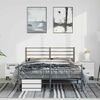 vidaXL Metal Bed Frame without Mattress with Footboard Black 135x190cm