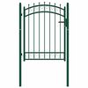 vidaXL Fence Gate with Spikes Steel 100x125 cm Green