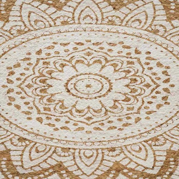 vidaXL Jute Rug Floral Natural 122 x 183 cm Jute