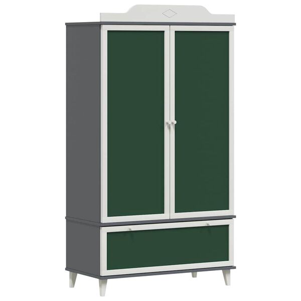 vidaXL Chalkboard Wardrobe ROROS Grey and White 90 x 45 x 165 cm