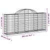 vidaXL Arched Gabion Basket 200x30x80/100 cm Galvanised Iron
