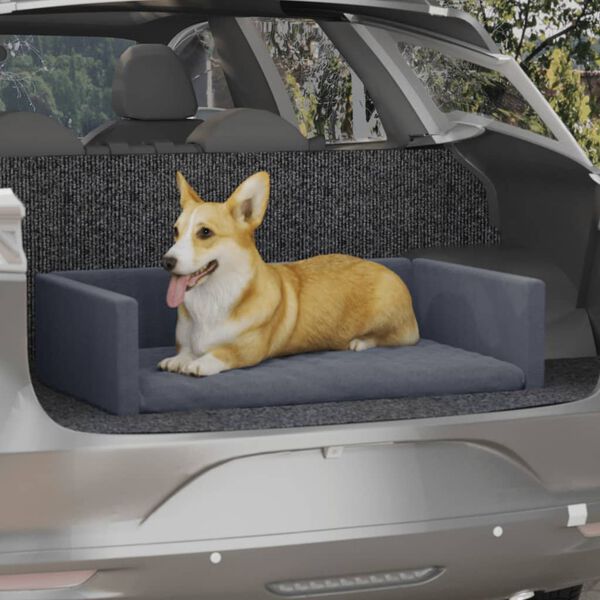 vidaXL Dog Car Boot Grey 90x60 cm Linen Look