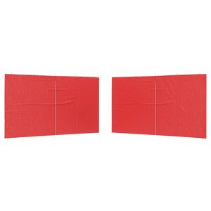 vidaXL Party Tent Sidewall 2 pcs 400 x 195 cm Red PE and Steel