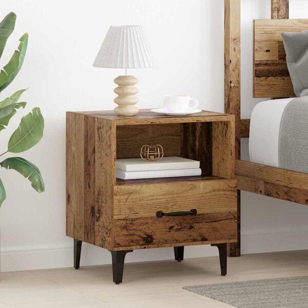 vidaXL Bedside Cabinet Old Wood 40 x 35 x 47.5 cm Engineered Wood