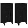vidaXL Sideboards 2 pcs Black 40x35x80 cm Solid Wood Pine